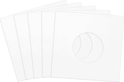 (50) Square Deal Recordings & Supplies 7 Inch Record Paper Inner Sleeves - White Archival Acid Free - #07IW - 50 Sleeves