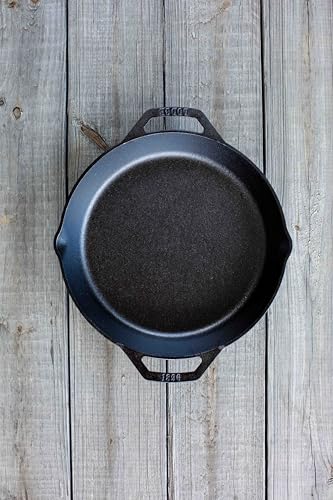Lodge 12 Inch Pre-Seasoned Cast Iron Skillet - Dual Assist Handles - Use in the Oven, on the Stove, on the Grill, or Over a Campfire - Black
