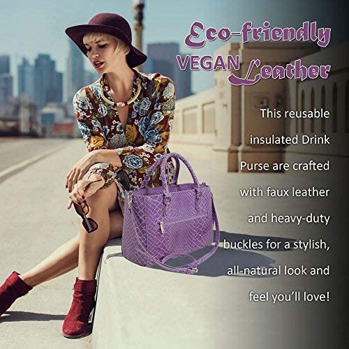 Primeware Insulated Purse w/ 3L Bladder Bag | Thermal Hot and Cold Storage | Portable Drinking Dispenser for Wine, Cocktails, Beer, Alcohol | PU Leather Finish