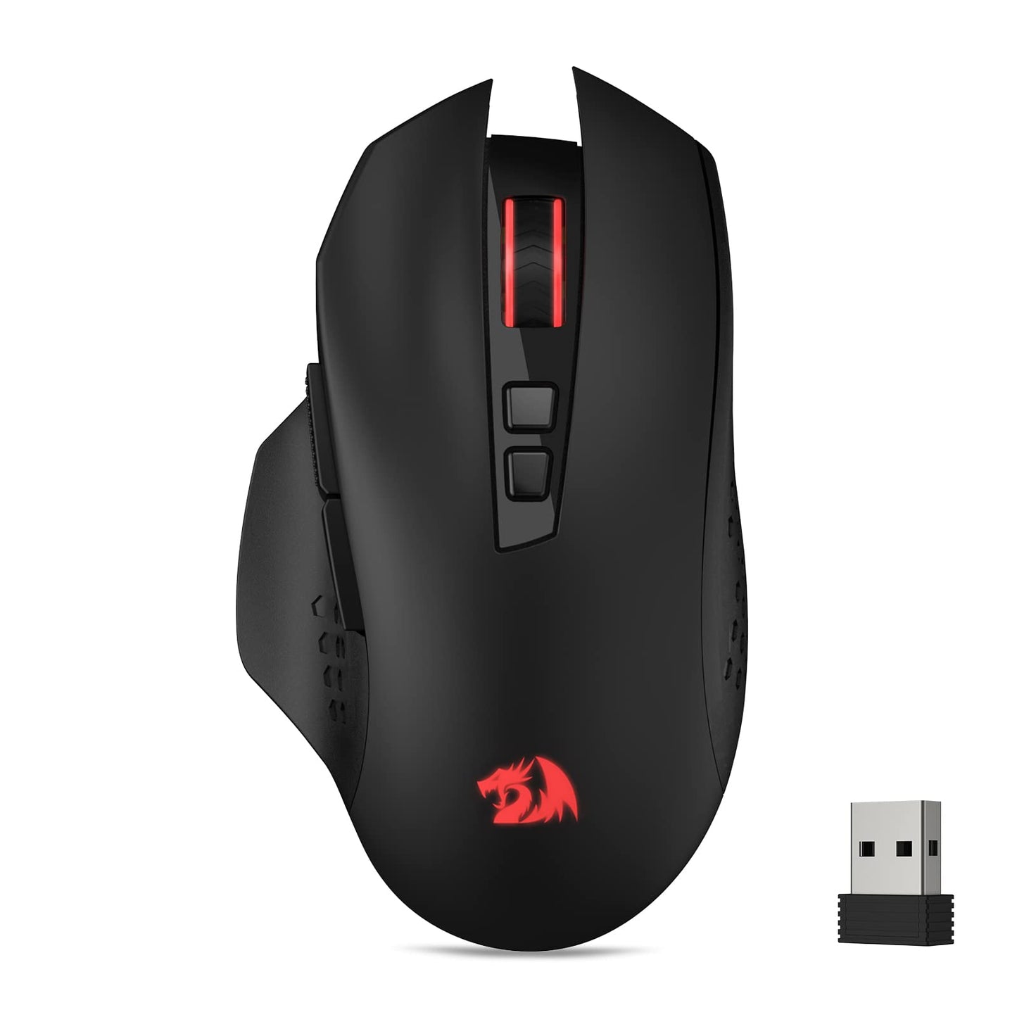 Redragon M656 Gainer Wireless Gaming Mouse, 4000 DPI 2.4Ghz Wireless Mouse w/ 5 DPI Levels, 7 Macro Buttons, Red LED Backlit & Pro Software/Drive Supported, for PC/Mac/Laptop