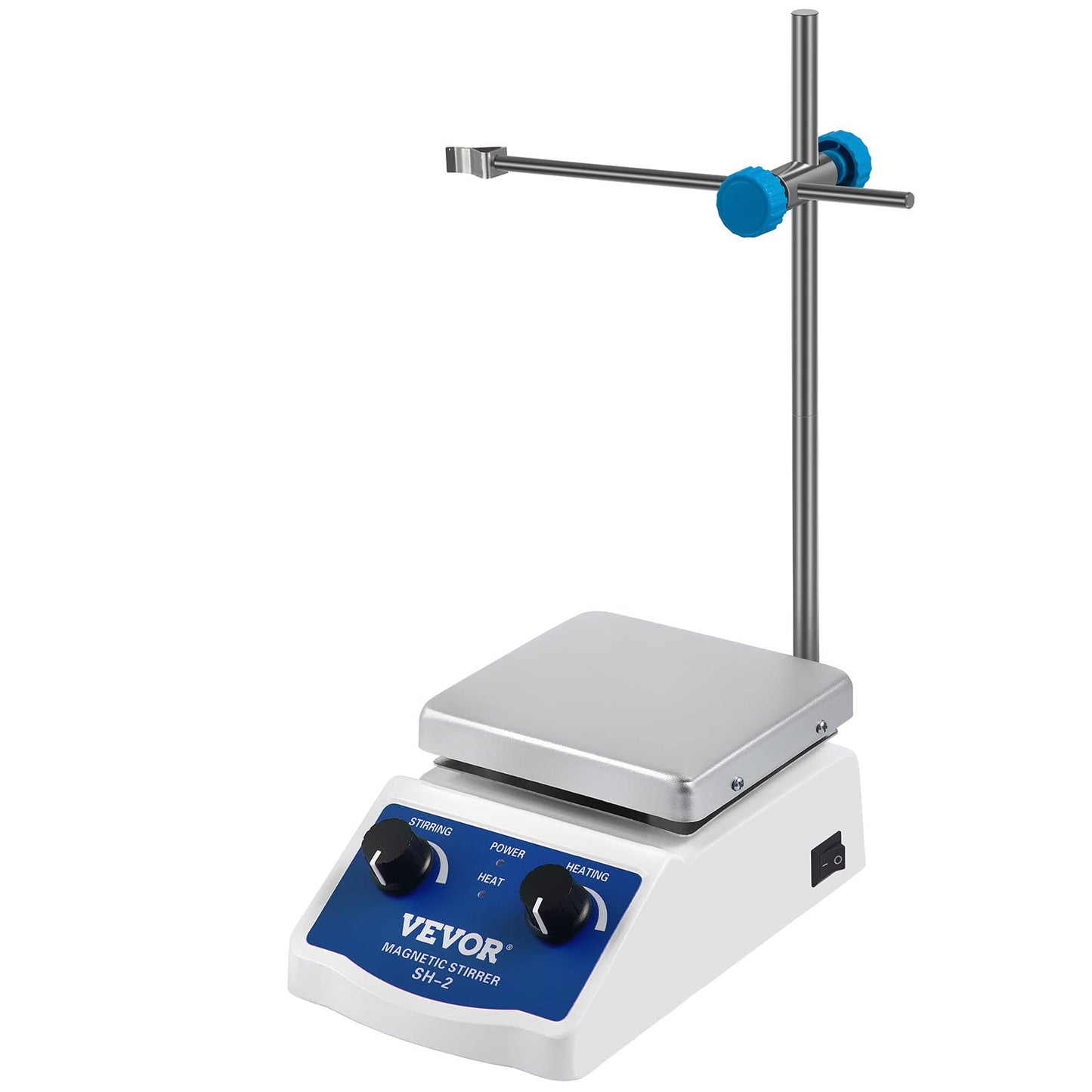 Happybuy Magnetic Stirrer SH-2 Heating Plate 1000ml Magnetic Stirrer Hot Plate 0-2000 RPM Magnetic Stirrer Kit 180W Heating Power 380°C for Lab Liquid Mixing Heating