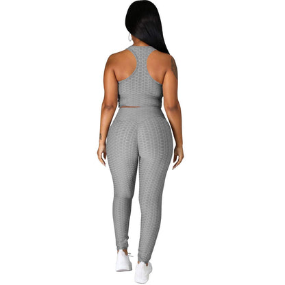 Nimsruc Workout Sets For Women 2 Piece Outfits Sexy Jogging Suits Summer Casual Sweatsuits Bodycon Tracksuits Gray M