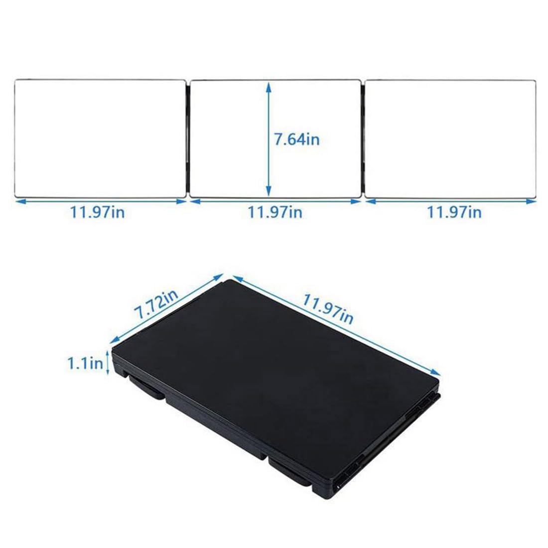 HIEEY 3 Way Mirror for Hair Cutting,360 Trifold Mirror with Height Adjustable Telescoping Hooks,and 5X Magnification,for Makeup, Hair Styling