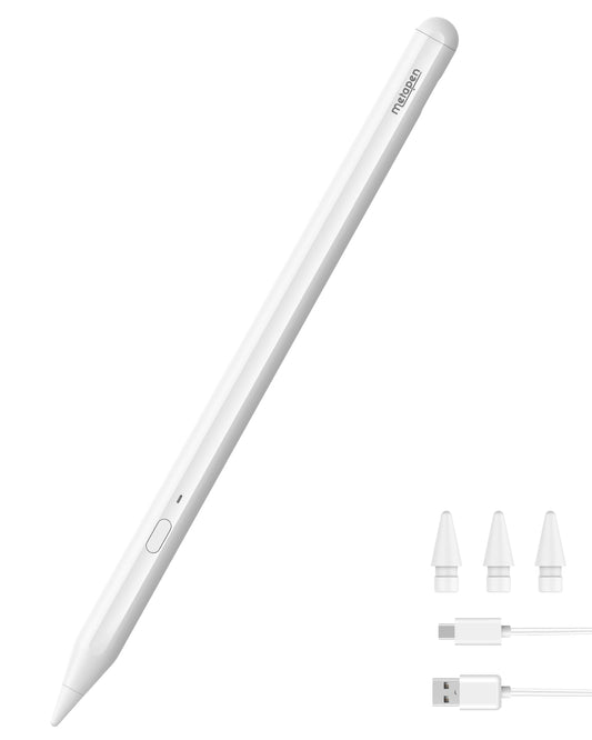 Metapen Pencil A11 for iPad 6th-11th, Quick Button & Bluetooth, 2X Fast Charge Stylus Pen for 2018-2025 Apple iPad a16/11/10/9/8/7/6th Gen, Pro 12.9/11/13-inch M4, Air3/4/5/M2/M3, Mini 5/6th