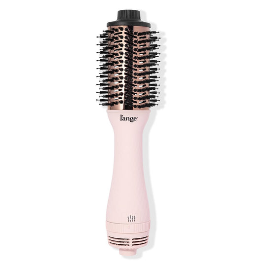 L'ANGE HAIR Le Volume 2-in-1 Titanium Blow Dryer Brush | Hot Air Brush for Hair Drying & Styling | Ionic Oval Barrel for Smooth, Frizz-Free Volume | (Blush – 60mm)