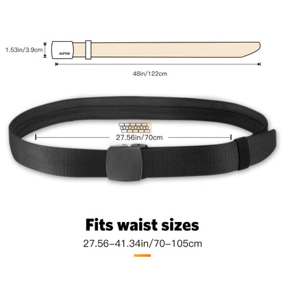 AGPTEK Travel Money Belt, Hidden Money Pouch, Anti-Theft Security Waist Wallet, Secret Compartment Money Hideaway for Business Trip Jogging Outdoor Working, Gift for Fathers Dad Men Boyfriend, Black