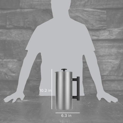 ESPRO P6 32 Ounces French Press Coffee Maker, Double Walled Stainless Steel Insulated, Brushed Stainless Steel