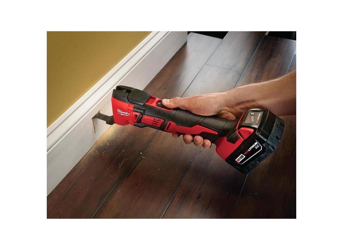 Milwaukee 2626-20 M18 18V Lithium Ion Cordless 18,000 OPM Orbiting Multi Tool with Woodcutting Blades and Sanding Pad with Sheets Included (Battery Not Included, Power Tool Only)