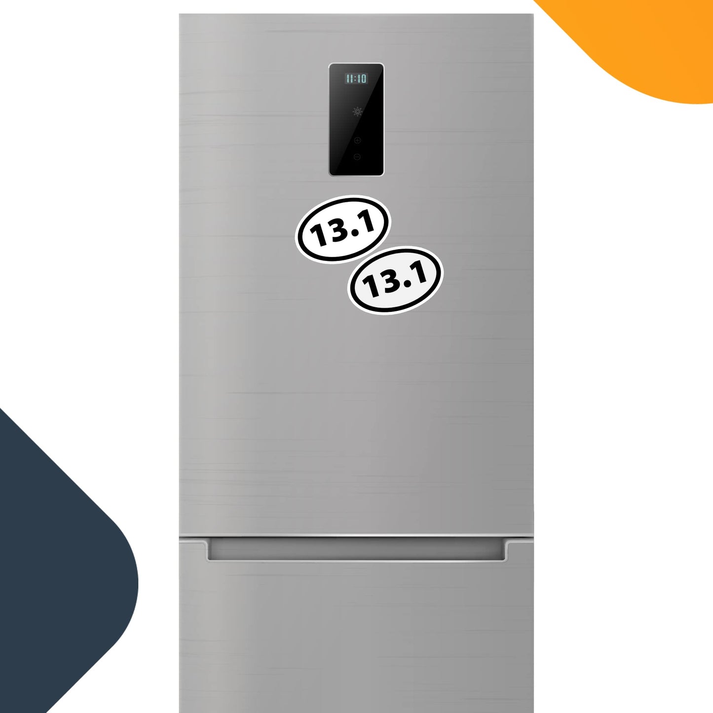 Magnet Me Up: 13.1 Half Marathon Black Oval Magnet Decal - 4x6 Inches - 2 Pack - Heavy-Duty Automotive Magnets for Car, Truck, SUV - Runner's Pride Magnets - Show Your Achievement