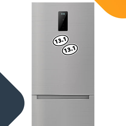 Magnet Me Up: 13.1 Half Marathon Black Oval Magnet Decal - 4x6 Inches - 2 Pack - Heavy-Duty Automotive Magnets for Car, Truck, SUV - Runner's Pride Magnets - Show Your Achievement