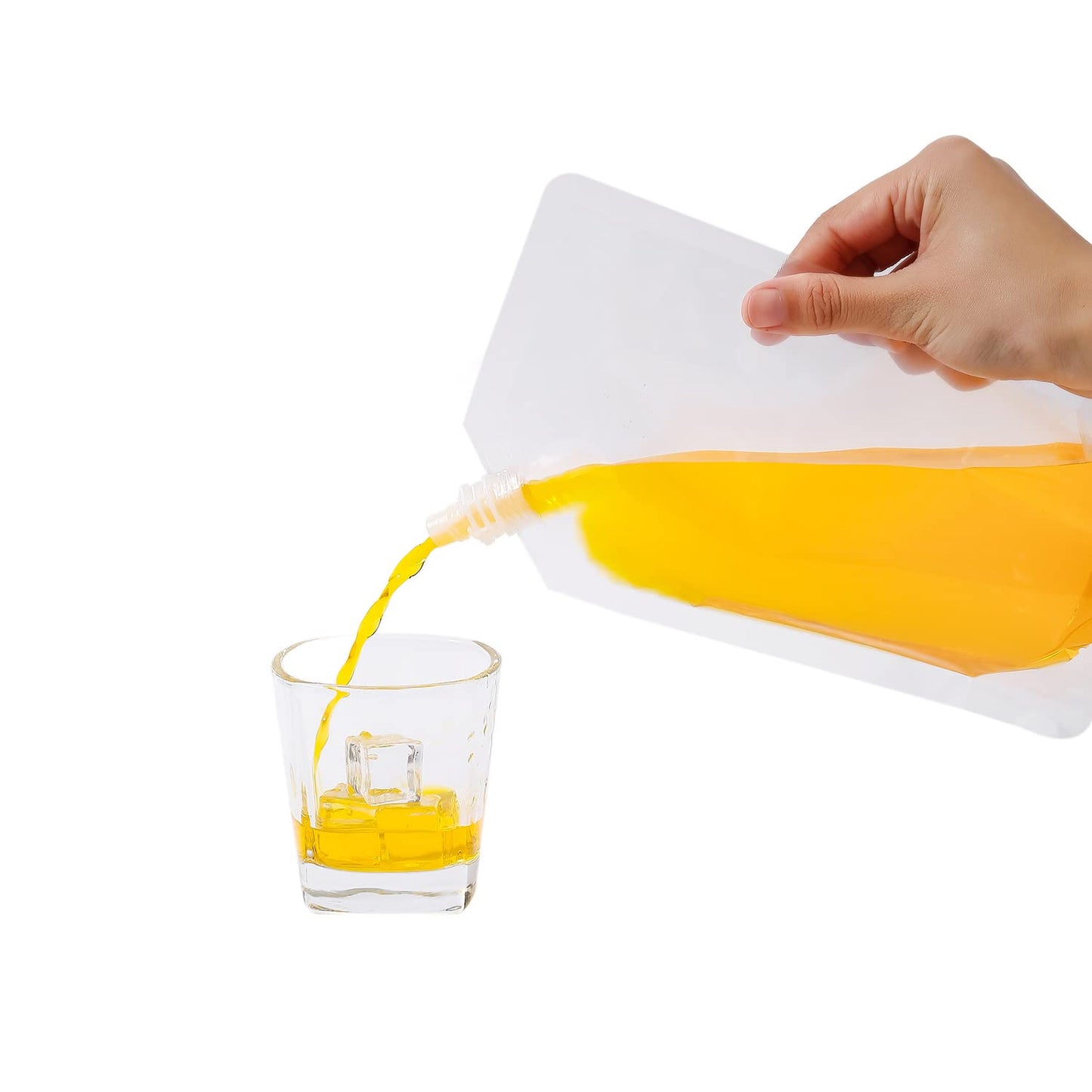 OHMAXHO Alcohol Pouches for Liquor,Reusable Drink Pouches for Adults Alcohol Drinking Flasks,Concealable Plastic Liquor Bags with Funnel,Plastic Travel Flasks (8OZ4 + 16OZ4)