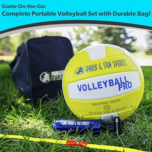 Park & Sun Sports Tournament Flex 1000: Portable Outdoor Volleyball Net System, Blue