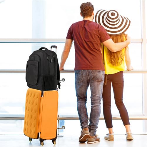 MATEIN College Large Travel Backpack, TSA Expandable Laptop Backpack with USB Charging Port, Anti Theft Computer Bag Fit 17.3 Inch Laptop Water Resistant College Computer Bag Gift for Men Women, Black