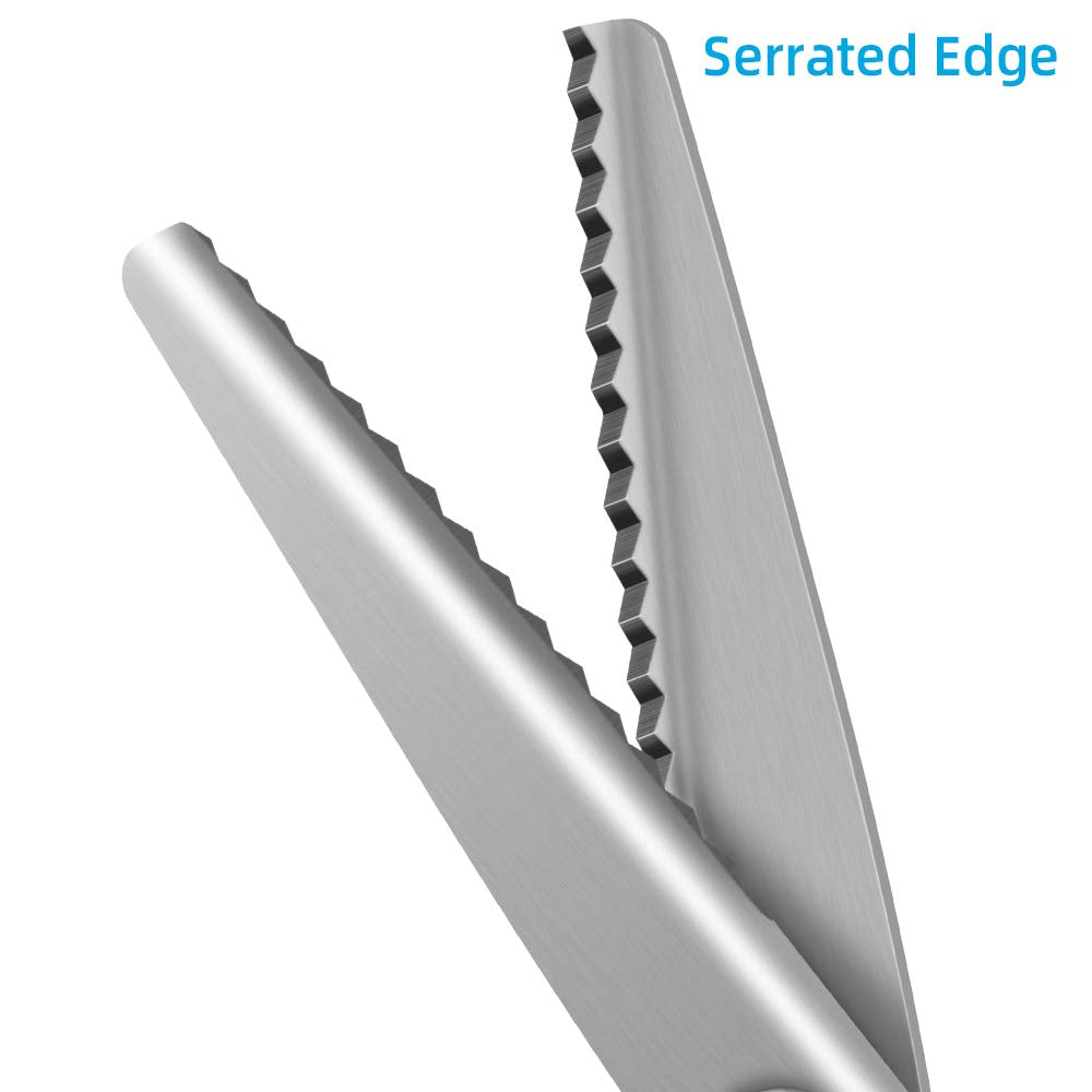 Pinking Shears for Fabric, Zig Zag Scissors, Ergonomic Grips, Ultra-Sharp, Professional Peaking Shears for Sewing, Craft, Dressmaking, 9 Inch, Black