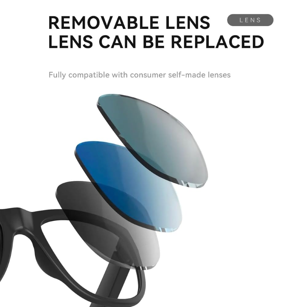 GS01 Smart Bluetooth Sunglasses, Audio Sunglasses With Speaker,Polarized lens, Touch Control, Open Ear Music and Hands-Free (Red)