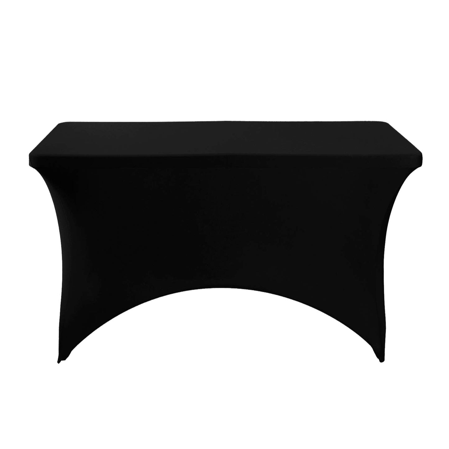 Hezuzo Spandex Table Cover for 4FT or 6ft or 8ft Table Universal Fitted Stretch Tablecloth for Party, Banquet, Wedding and Events-Black