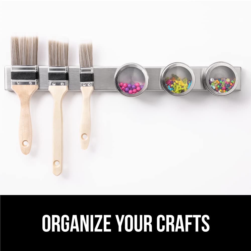 GORILLA GRIP Stainless Steel Magnetic Knife Holder for Wall, Multi-Purpose Magnet Bar for Knives, Tools, Art Supplies, Heavy Duty Strip Holds Up to 6 lbs, Kitchen Organizer, Drilling Required, 10 Inch