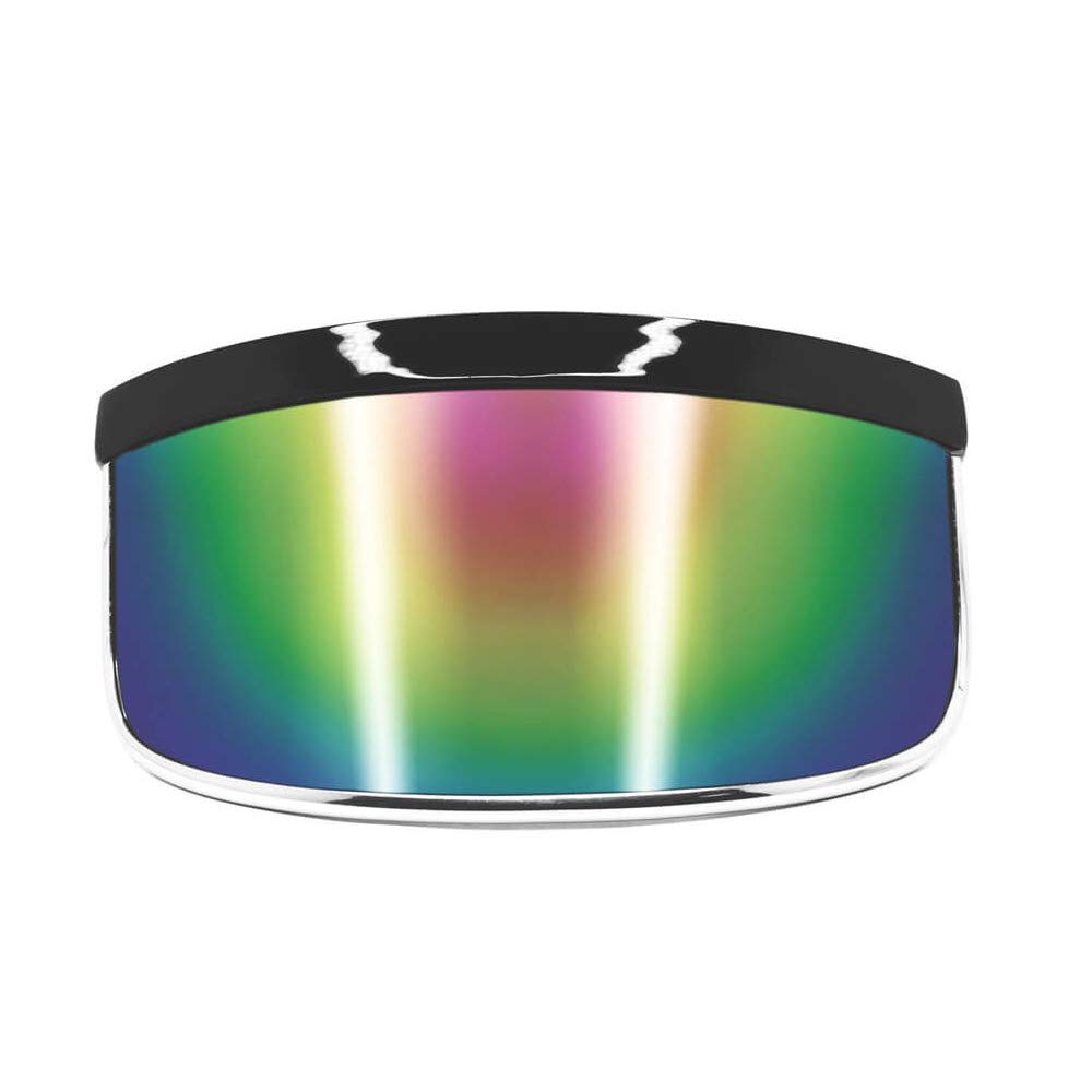 GloFX Rainbow Mirror Diffraction Visor Glasses – Cyberpunk Festival Essentials for Rave Outfits, Light Shows, Festivals & UV Protection, Must-Have Rave Accessories