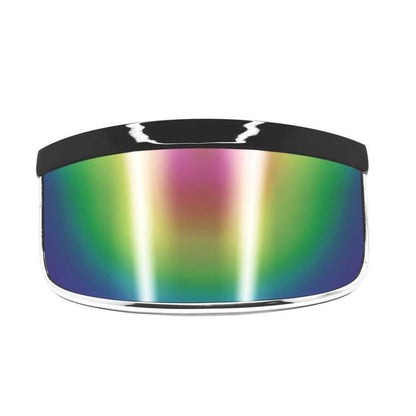 GloFX Rainbow Mirror Diffraction Visor Glasses – Cyberpunk Festival Essentials for Rave Outfits, Light Shows, Festivals & UV Protection, Must-Have Rave Accessories