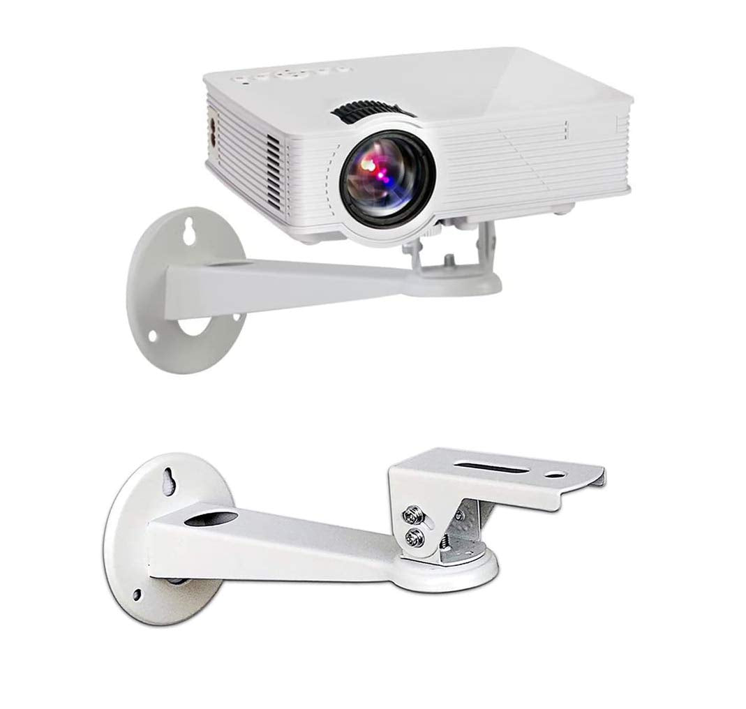 Mini Projector Wall Mount/Projector Hanger/CCTV Security Camera Housing Mounting Bracket(White) - for CCTV/Camera/Projector/Webcam - with Load 8 lbs Length 7.8 inch - Rotation 360° (White)