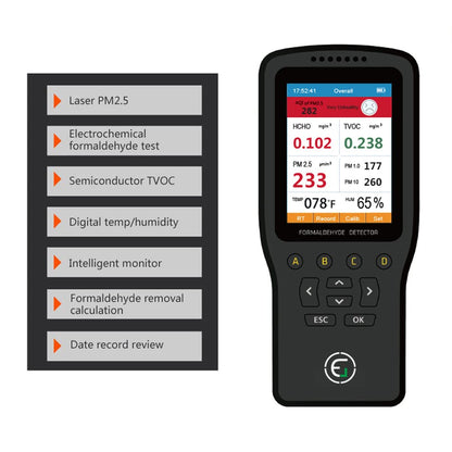 Air Quality Pollution Monitor, Formaldehyde Detector, Temperature & Humidity Meter, Sensor, Tester; Detect PM2.5/PM10/PM1.0 Micron Dust, Test Indoor TVOC Volatile Organic Compound Gas; eBook