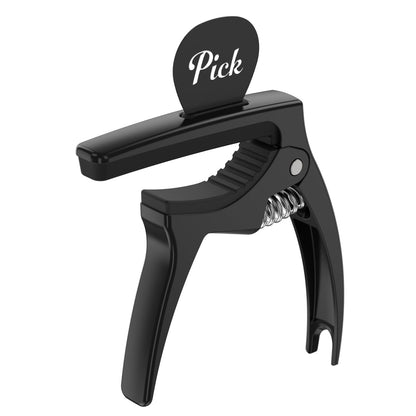 Guitar Capo,TANMUS 3in1 Zinc Metal Capo for Acoustic and Electric Guitars (with Pick Holder and 4Picks),Ukulele,Mandolin,Banjo,Guitar Accessories
