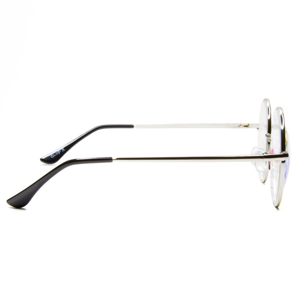 GloFX Imagine Kaleidoscope Glasses - Metal Frame - Rainbow Diffraction Rave EDM Festival