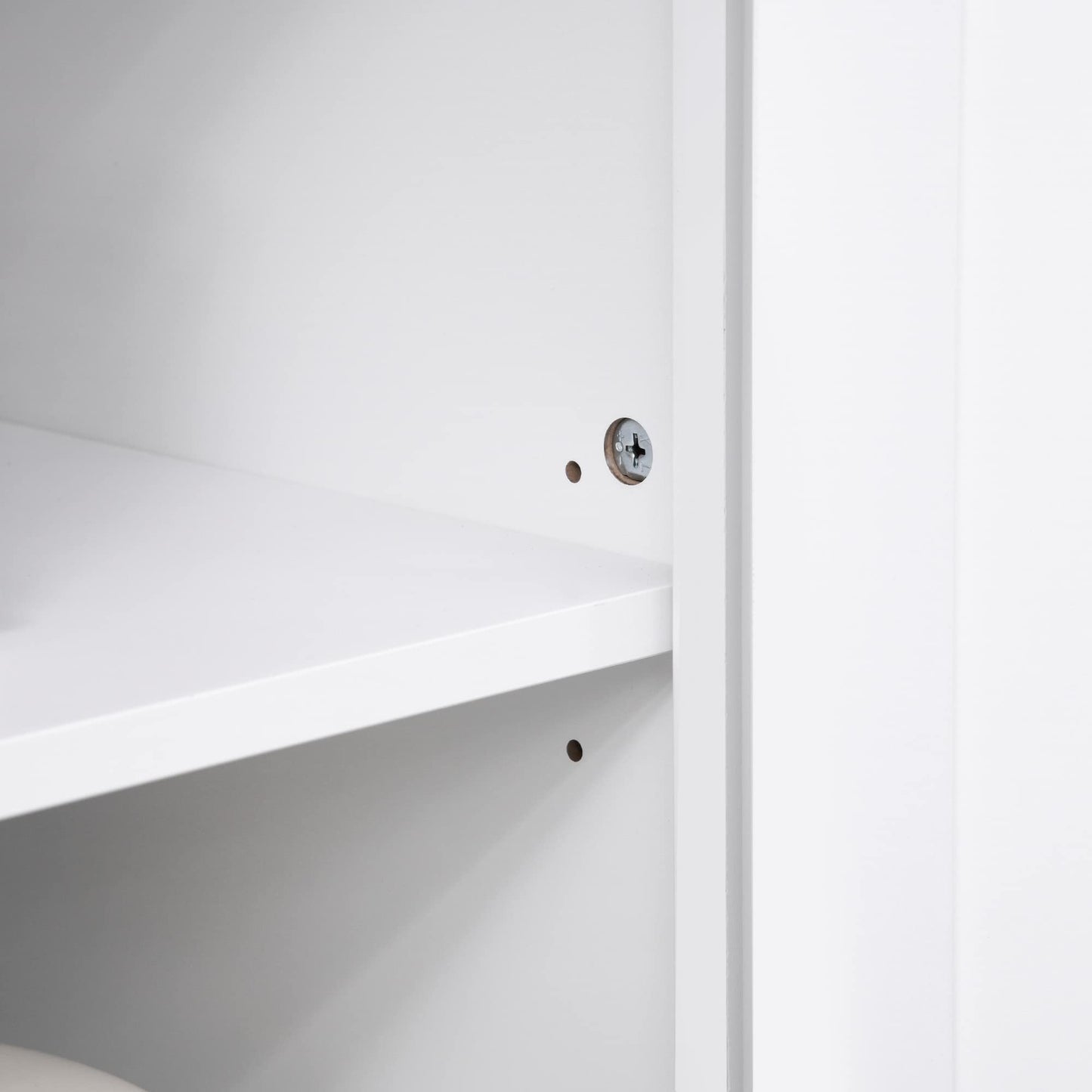 HOMCOM Elegant Buffet with Hutch, Kitchen Pantry Storage Cabinet with Framed Glass Door Drawer and Microwave Space, White