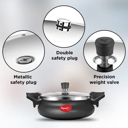 Pigeon 3.2 Quart All-In-One Super Cooker - Steamer, Cooking Pot, Pressure Cooker, Dutch Oven - For All Cooktops - Quick Cooking of Meat, Soup, Rice, Beans, Idli & more, Hard Anodized, (3 Liters)
