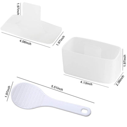 2 Pack Non Stick Musubi Maker Press with Small Rice Paddle, Sushi Making Kit Onigiri Mold Luncheon Meat Press Hawaiian Musubi Maker Mold (White)