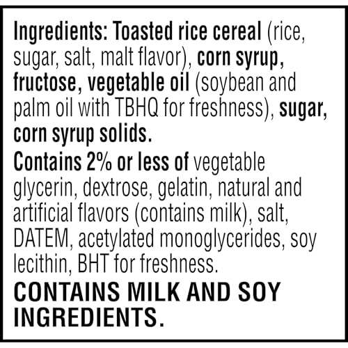 Rice Krispies Treats Marshmallow Snack Bars, Kids Snacks, Lunch Snacks, Original, 12.4oz Box (16 Bars)