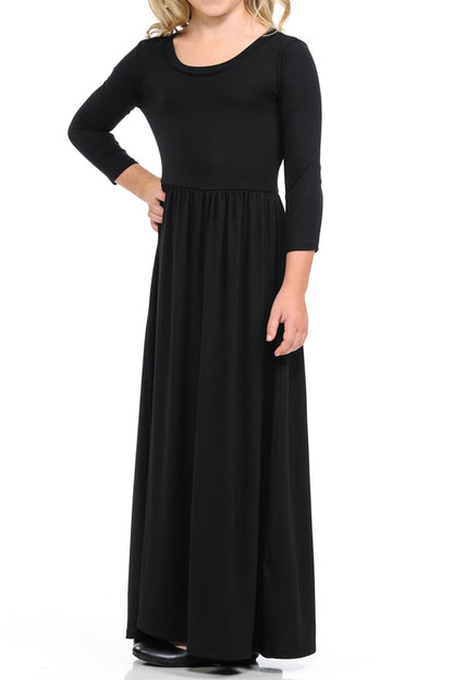 Pastel by Vivienne Honey Vanilla Girls' Fit and Flare Maxi Dress Medium 7-8 Years Black