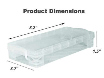 1InTheOffice Pencil Box, Stackable Translucent Clear 8.25 x 1.5 x 4 Inches, (4 Pack)