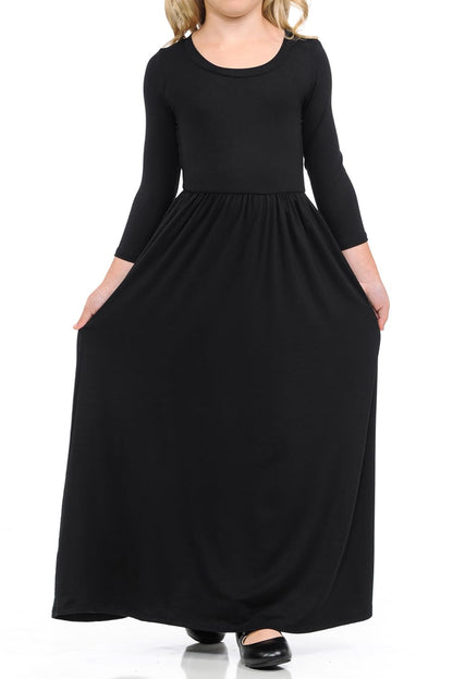 Pastel by Vivienne Honey Vanilla Girls' Fit and Flare Maxi Dress Medium 7-8 Years Black