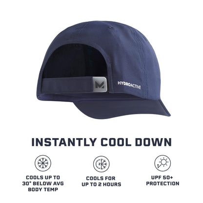 MISSION Cooling UPF Performance Hat - Unisex One Size Cap for Workouts, Golf & Running - Sweat & Water Activated Technology (Navy)