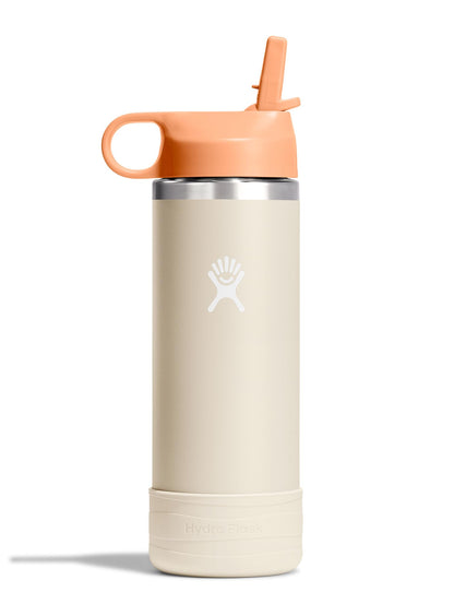 Hydro Flask Kids Water Bottle for School - Stainless Steel and Insulated with Straw Cap - 18 Oz Coconut