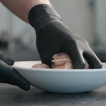 ForPro Professional Collection Disposable Nitrile Gloves, Chemical Resistant, Powder-Free, Latex-Free, Non-Sterile, Food Safe, 4 Mil, Black, Large, 100-Count