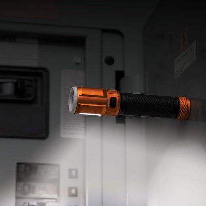 Klein Tools 56412 Rechargeable LED Flashlight with Flood Light, 500 lumens, USB-C Rechargeable, Pocket Clip, Magnet, for Professional Work