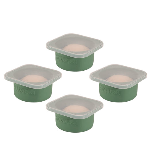 KEVJES Stackable Silicone Artisan Pizza Dough Proofing Boxes Proving Containers with Lids pizza making accessories-4 pack-500ml portion (Green)