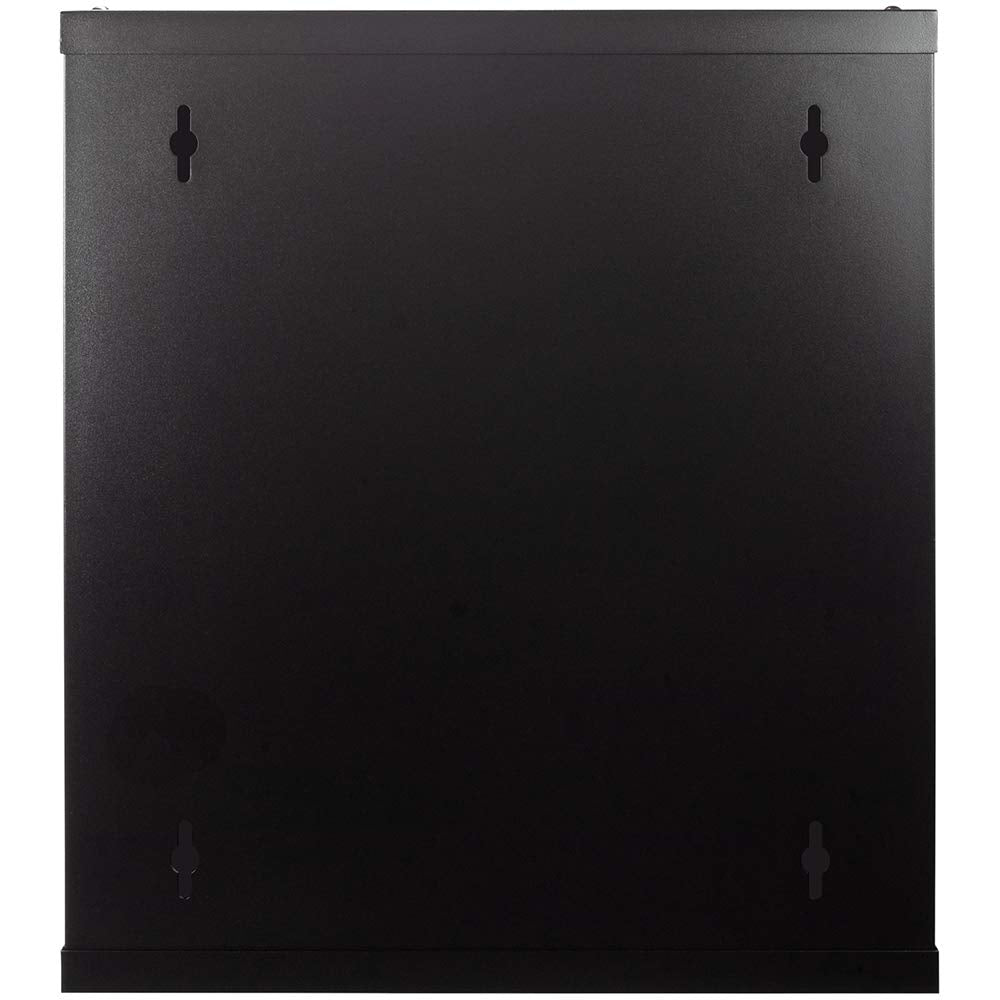 NavePoint 12U Server Rack Enclosure with Glass Door, Cooling Fan, Locks, & Removable Side Panels - 12U Wall Mount Network Cabinet 19 Inch Rack 17.7" Deep (450mm)