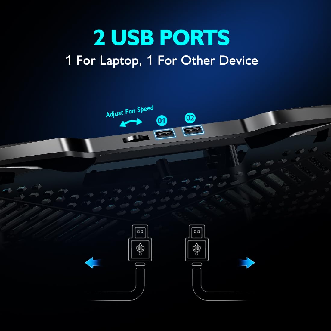 AIMIUZI Laptop Cooling Pad Laptop Cooler Stand, Laptop Fan Cooling Pad for 12-15.6 Inch Laptop Notebooks, 5 Quiet Fans, 5 Angle Adjustable Laptop Cooling Stand (Black)