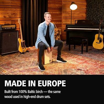 Meinl Percussion Jam Cajon Box Drum with Snare and Bass Tone for Acoustic Music — Made in Europe — Baltic Birch Wood, Play with Your Hands, 2-Year Warranty (JC50LBNT)