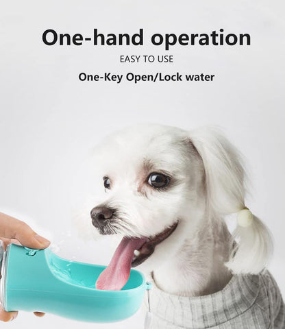 Kalimdor Dog Water Bottle, Leak Proof Portable Puppy Water Dispenser with Drinking Feeder for Pets Outdoor Walking, Hiking, Travel, Food Grade Plastic (12oz Blue)