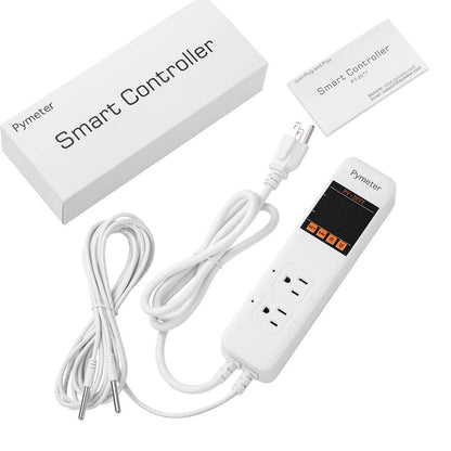 Pymeter Digital Temperature Controller Dual Probe Reptile Thermostat Controlled Outlet for Terrarium Heat Mat Heating Pad, Switch Cooling Fan Freezer Fridge ON & Off at Setpoints 10A 1200W
