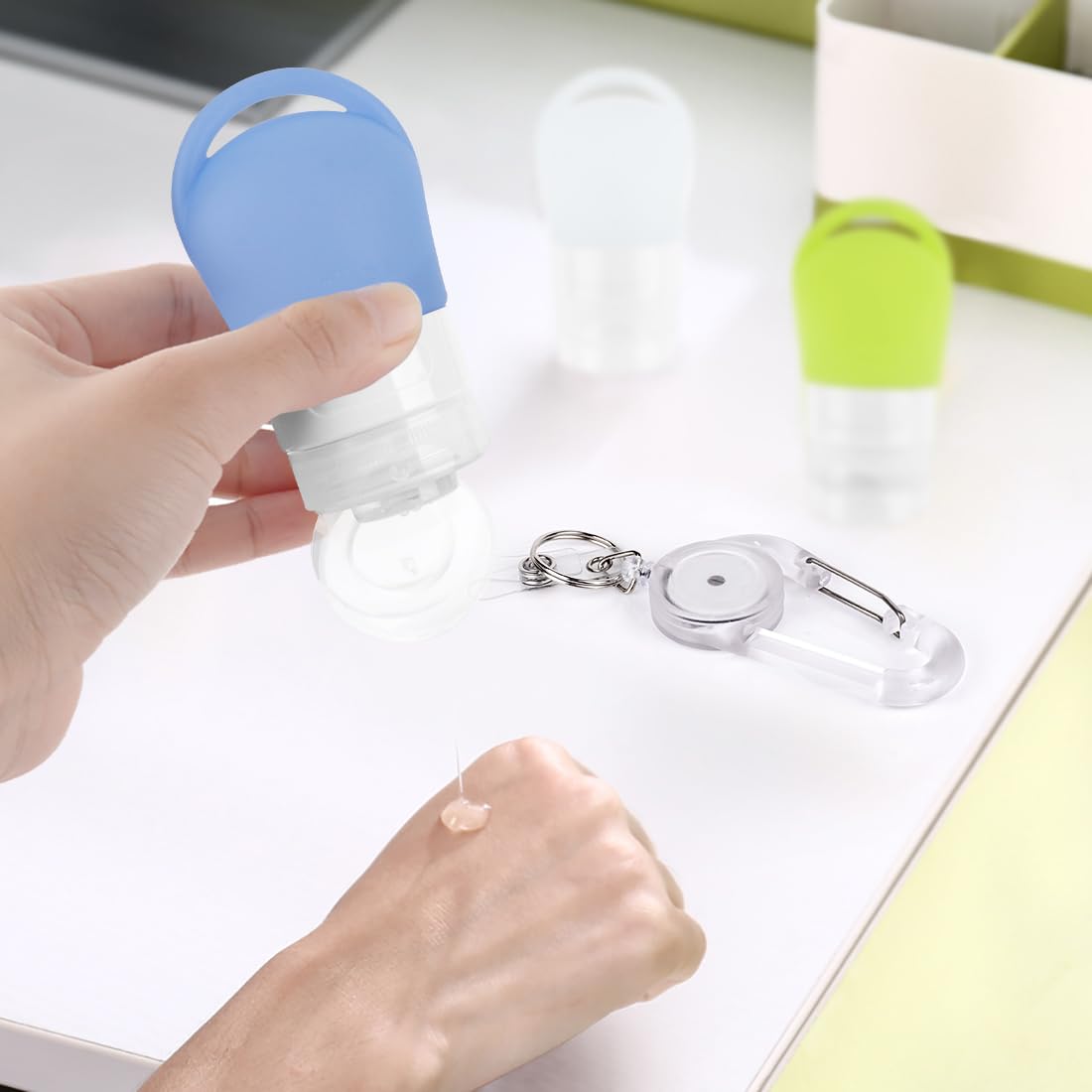 Linkidea Portable Silicone Travel Bottles Set, Empty Hand Soap Containers Refillable Container for Toiletries, Shampoo, Liquid, Cosmetic Multifunctional Bottles (1.3 oz, Pack of 3)