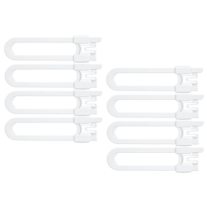 8 Pack Baby Sliding Cabinet Locks - Vmaisi Adjustable U Shaped Child Safety Locks,Childproof Latches for Kitchen Bathroom Storage Cupboards Doors, Handles and Knobs White