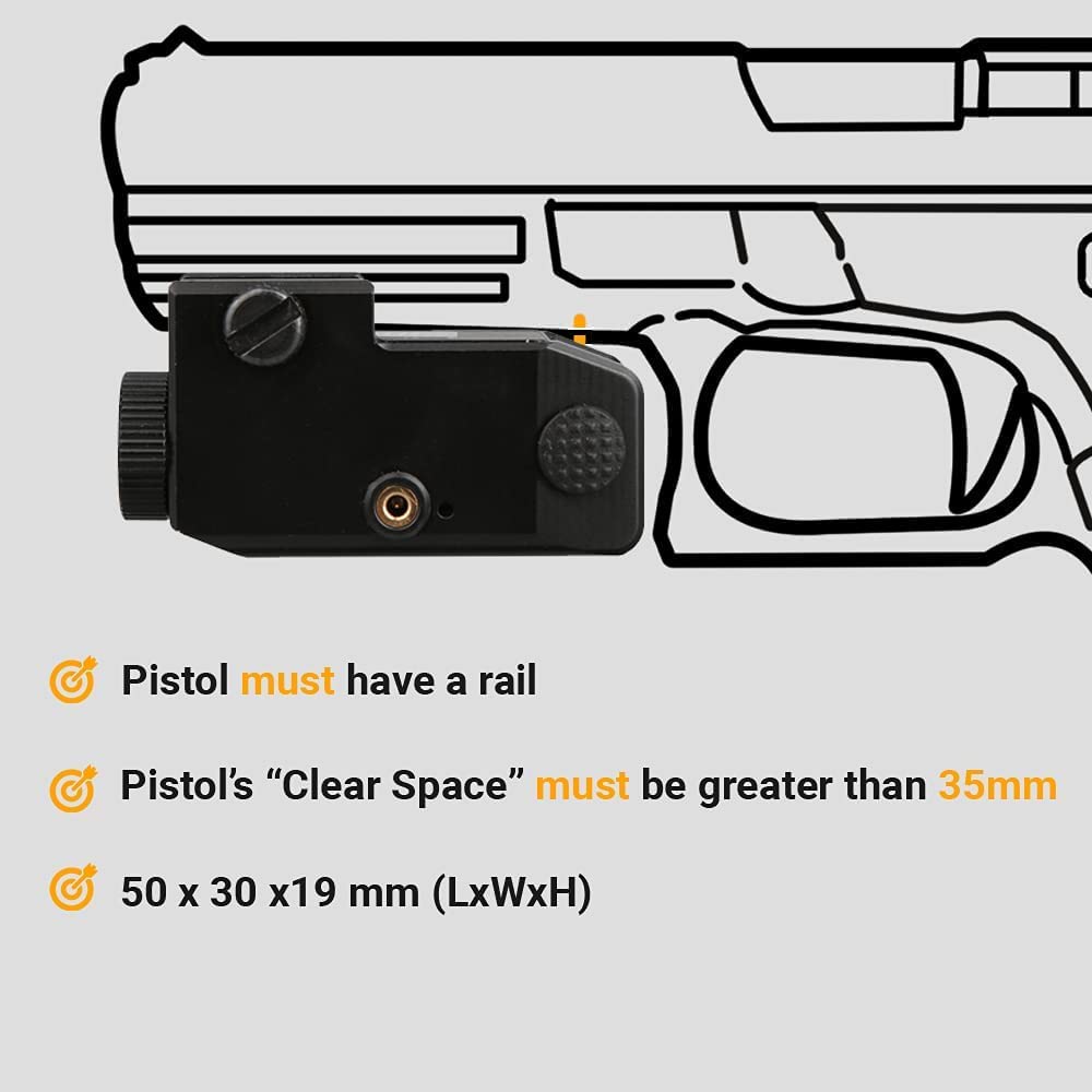 HiLight - Tactical P3XL - 300 Lumens Strobe Flashlight & Single (Green) Laser - Aircraft Grade Aluminum, Rechargeable USB Battery - Rail Mount Light & Precision Laser Class of IIIA, 5mW