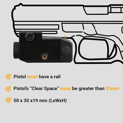 HiLight - Tactical P3XL - 300 Lumens Strobe Flashlight & Single (Green) Laser - Aircraft Grade Aluminum, Rechargeable USB Battery - Rail Mount Light & Precision Laser Class of IIIA, 5mW