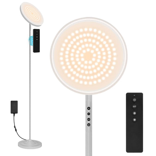 hanaking Floor Lamp, 36W/3600LM Super Bright Floor Lamp with Remote Control, Stepless Adjust Color Temperatures and Brightness, Torchiere Standing Lamp for Living Room Bedroom Office