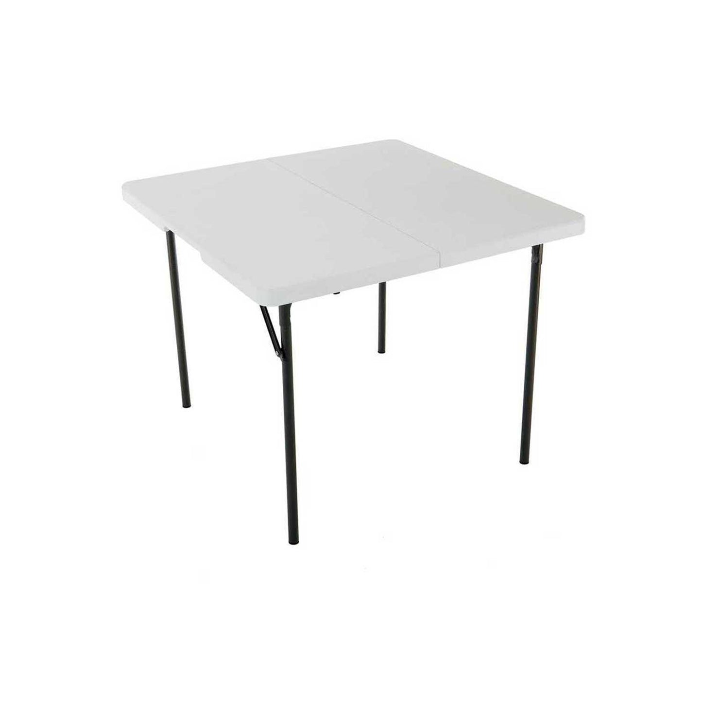Lifetime 280228 37-Inch Square Fold-in-Half Table, White Granite Top with Gray Frame